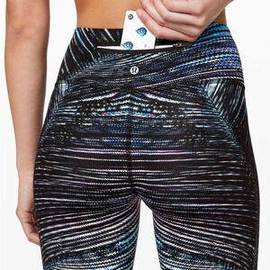 Lululemon Speed Wunder Tight *Nulux Tropics Speed Wunder Under Blue Black size 6